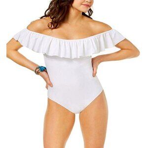Raisins White Off-Shoulder One Piece Swimsuit